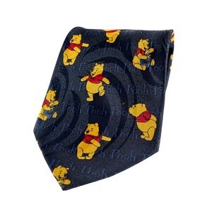 Disney Winnie the Pooh Tie Men Navy Blue Polyester Character Print‎ Necktie